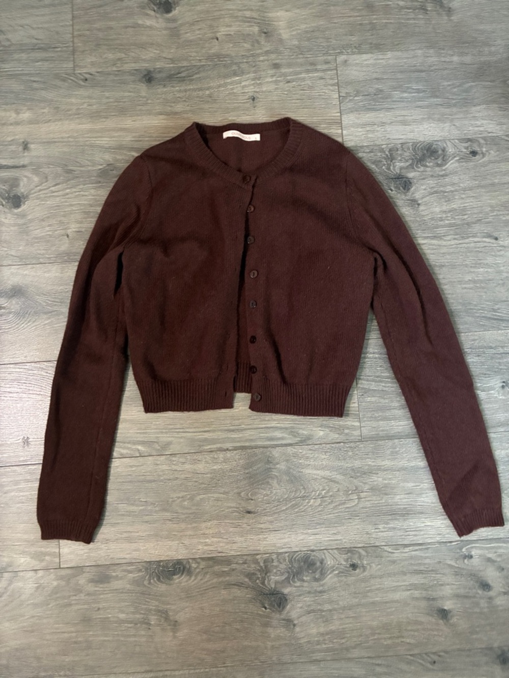 Olivaceous Brown Cropped Cardigan Size S